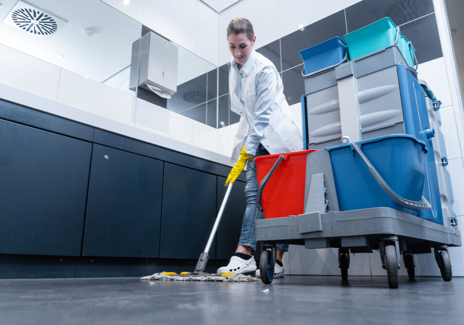 Cleaning,Lady,Mopping,The,Floor,In,Restroom,Cleaning,The,Toilet