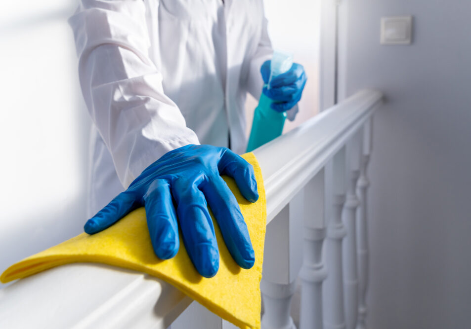 Deep,Cleaning,For,Covid-19,Disease,Prevention.,Alcohol,And,Bleach,Disinfectant.